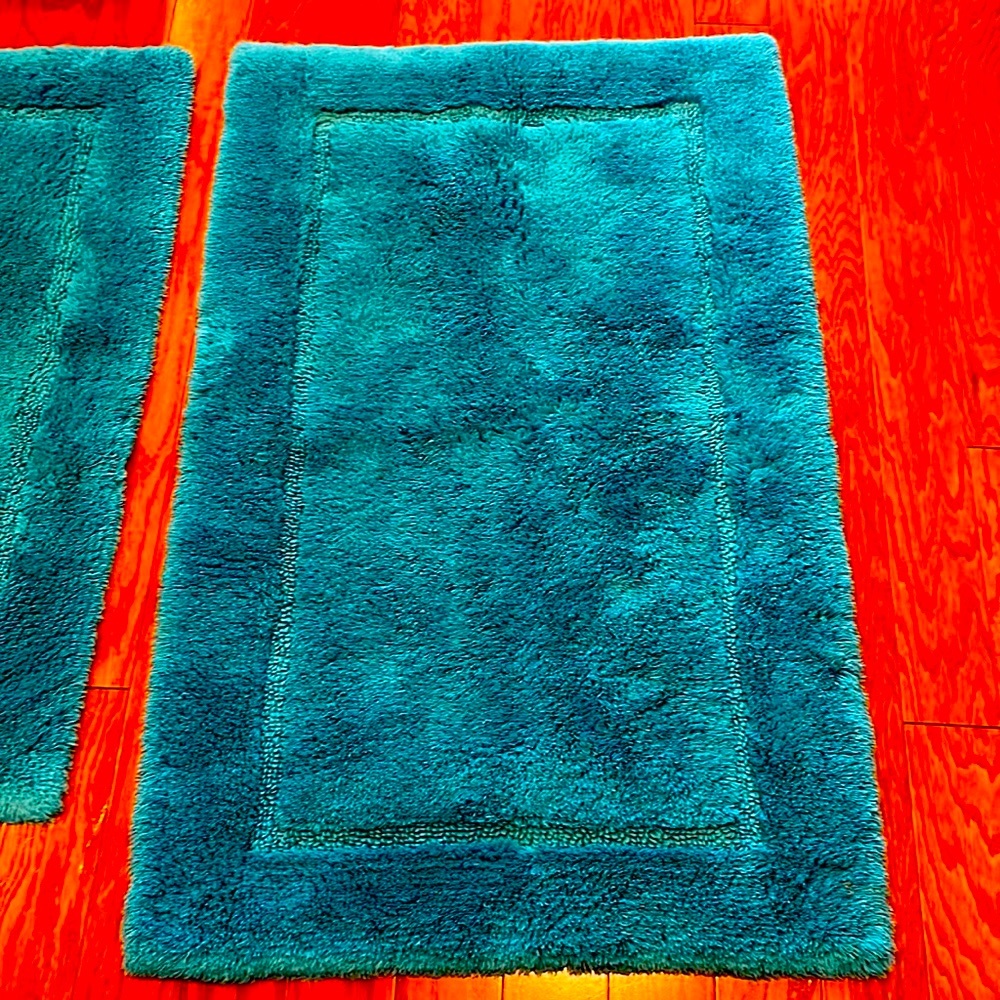 Two Threshold bath rugs. 38”x24” and 33”x 21”. Great condition and beautiful.